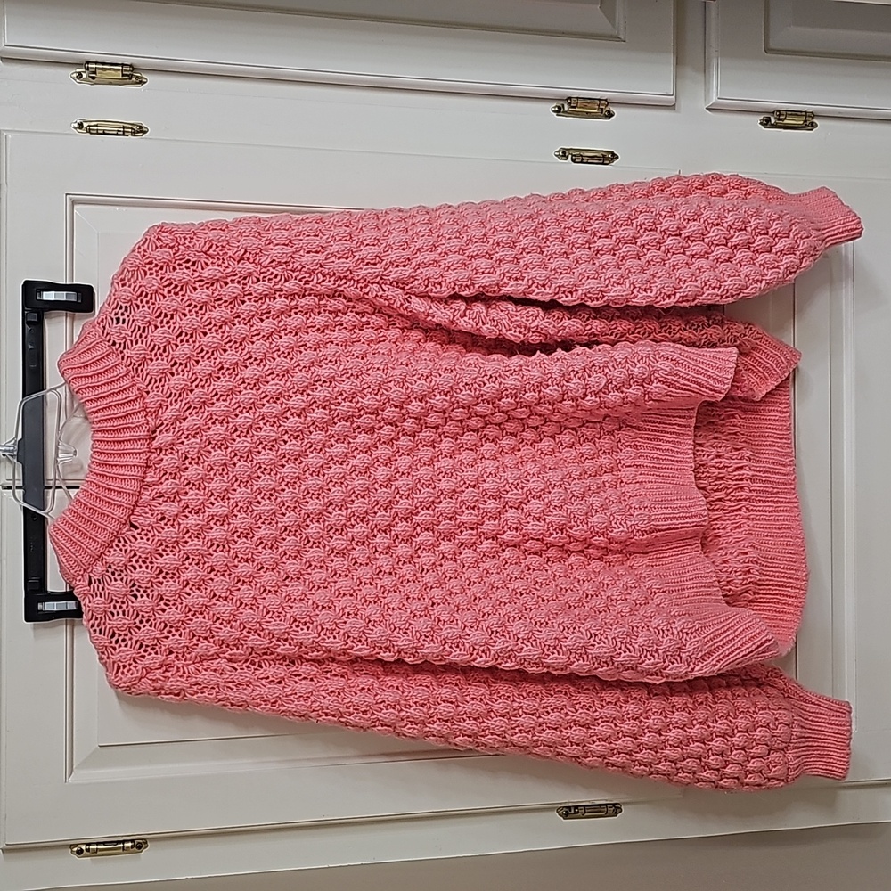H&M chunky (partial) wool knit pink/salmon sweater.